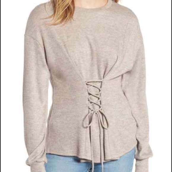 WAYF Lace Up Sweatershirt - Picture 3 of 7